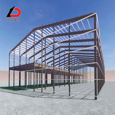Odporność na zużycie Structure Frame Steel Prefabricated Metal Workshop
