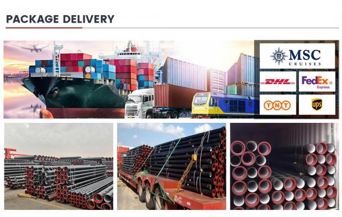 Zindywidualizowany rozmiar ISO2531 Cement Lined Ductile Cast Iron Pipes K9 do wody pitnej 14
